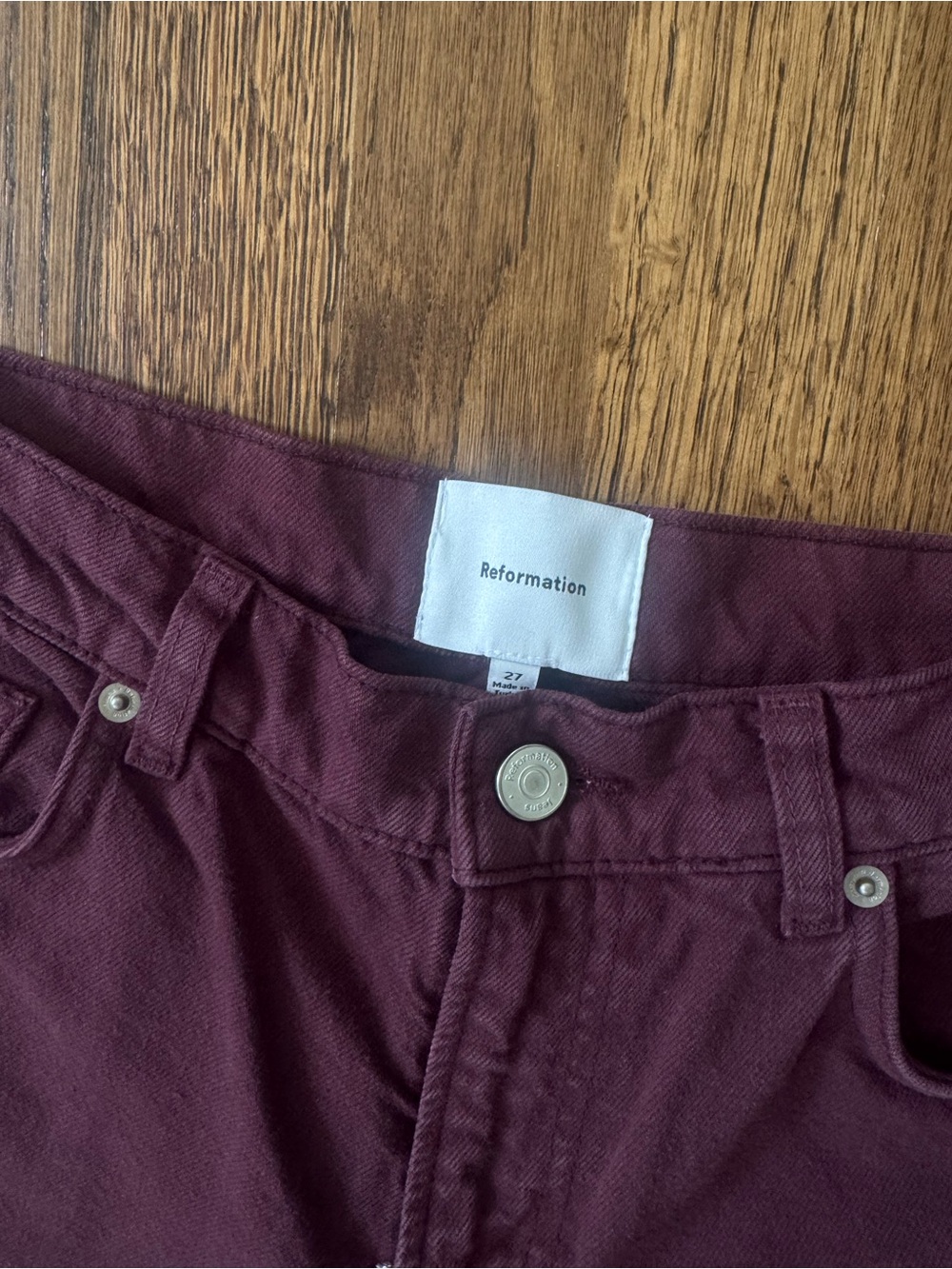 Reformation Cary Low Rise Slouchy Wide Leg Jeans 27 Blackberry - Picture 5 of 11